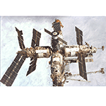 Picture of Mir,  first modular space station