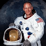 Picture of Buzz Aldrin,  with Neil Armstrong were the first two humans to land on the Moon.