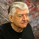 Picture of Dave Prowse,  Darth Vader in the original Star Wars trilogy, Green Cross Code Man 