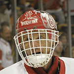 Picture of Dominik Hasek, two-time Stanley Cup champion, both with the Red Wings