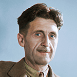 Picture of George Orwell,  1984 and Animal Farm