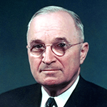Picture of Harry S. Truman,  33rd US President, 1945-53