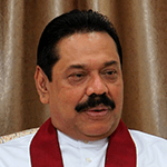 Picture of Mahinda Rajapakse, the Prime Minister of Sri Lanka and Minister of Finance since 2019. 