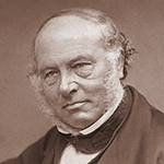 Picture of Rowland Hill, invented postage stamp